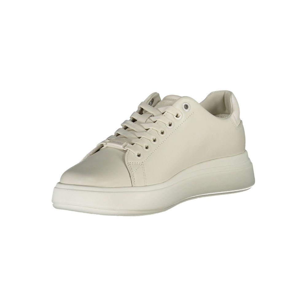 Calvin Klein Beige Leather Women Sneaker -   -  Calvin Klein.