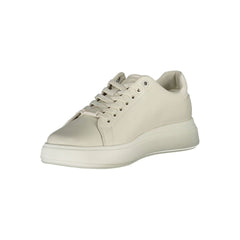 Calvin Klein Beige Leather Women Sneaker -   -  Calvin Klein.