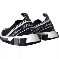 Dolce & Gabbana Black White Slip On Sorrento Sneakers Shoes -   -  Dolce & Gabbana.