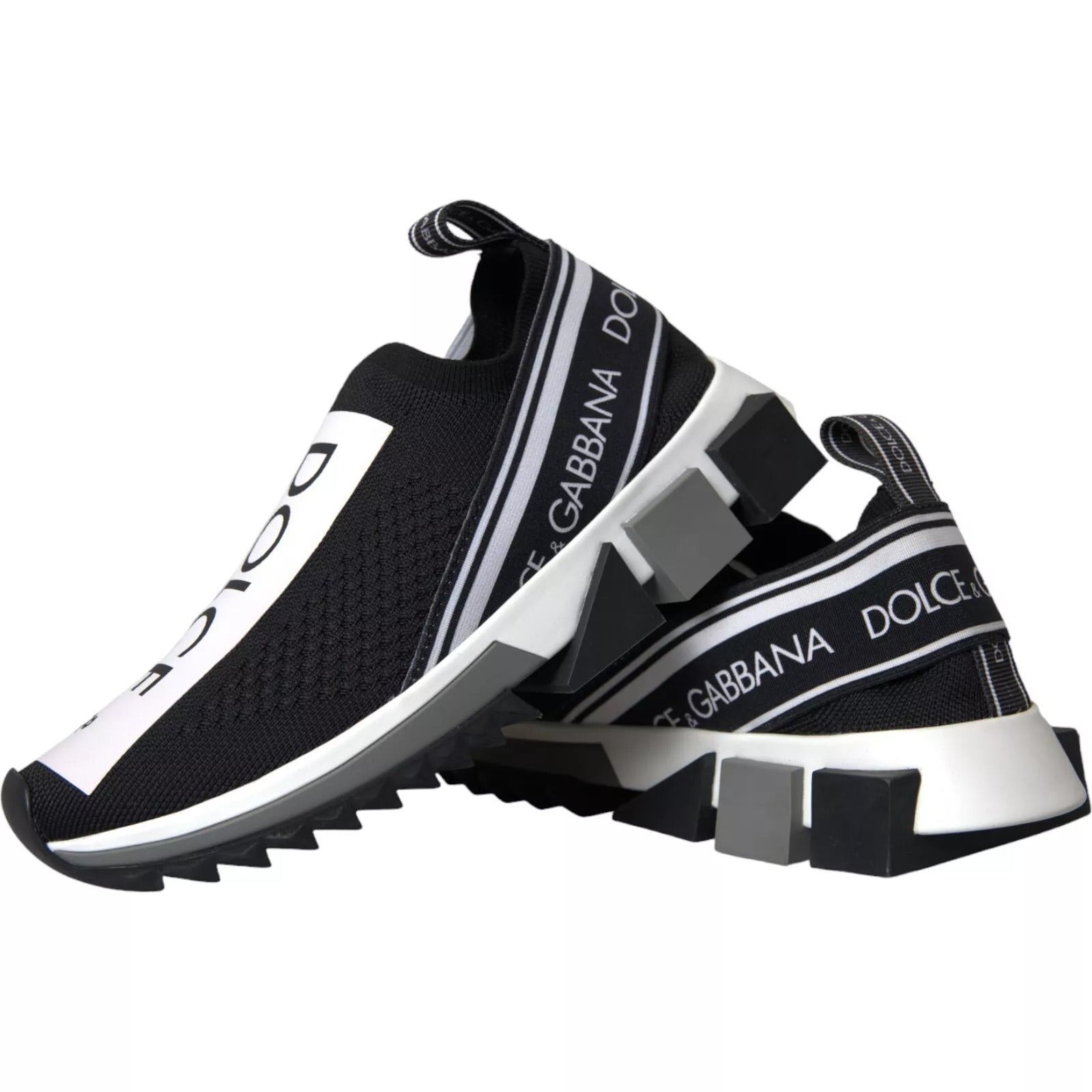 Dolce & Gabbana Black White Slip On Sorrento Sneakers Shoes -   -  Dolce & Gabbana.