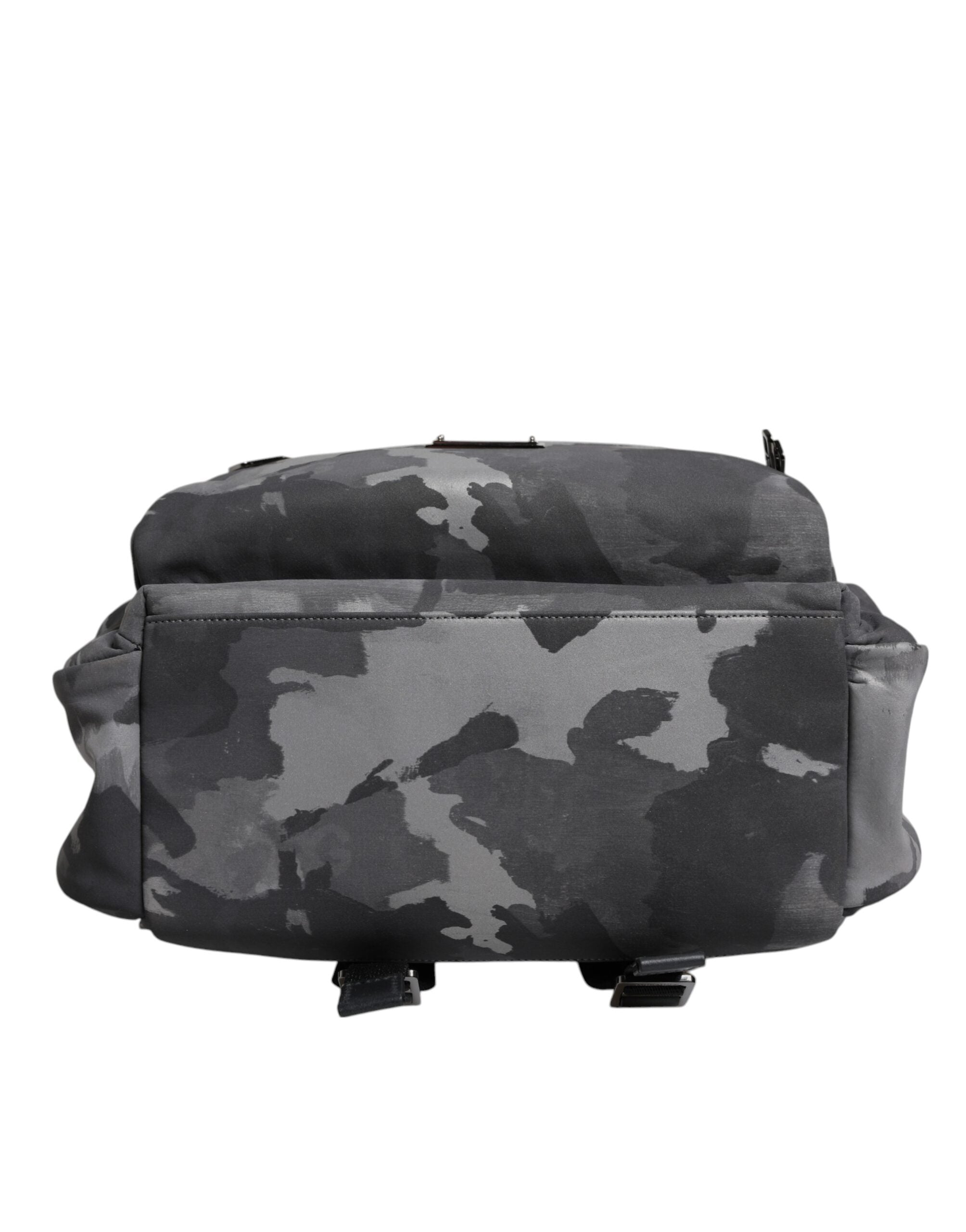 Dolce & Gabbana Gray Cotton Camouflage Logo Plaque Backpack Bag -   -  Dolce & Gabbana.