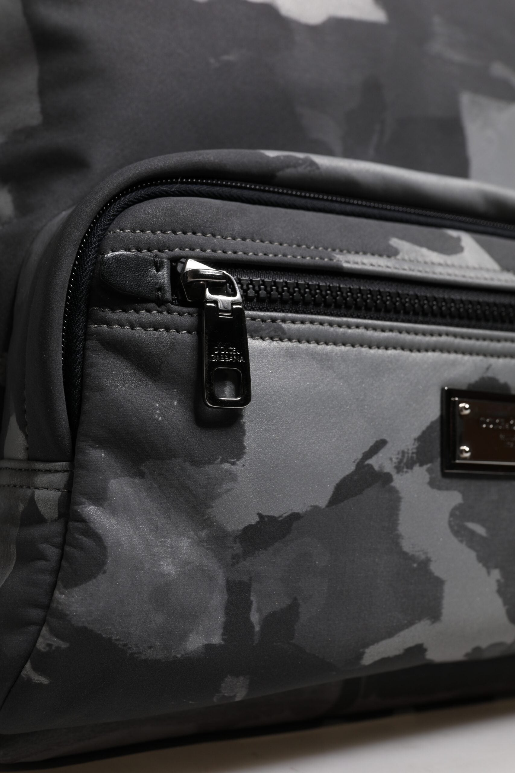 Dolce & Gabbana Gray Cotton Camouflage Logo Plaque Backpack Bag -   -  Dolce & Gabbana.