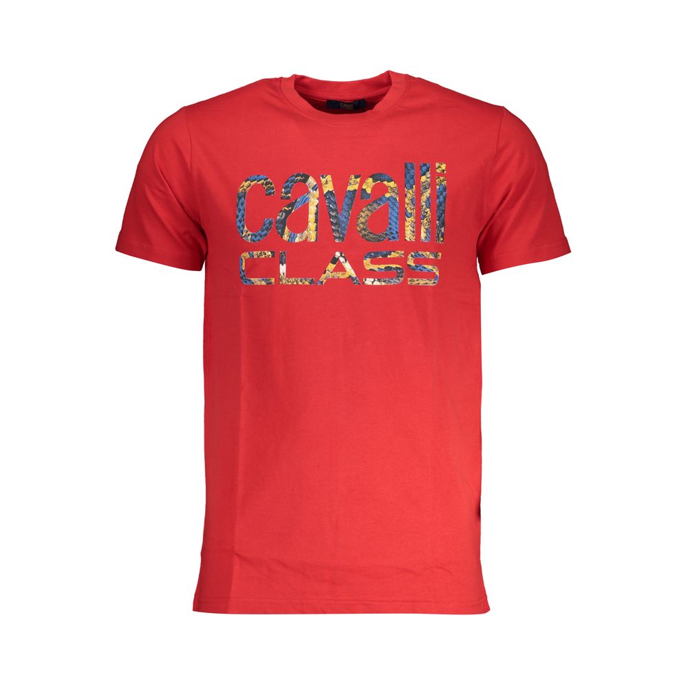 Cavalli Class Red Cotton T-Shirt -   -  Cavalli Class.