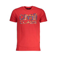 Cavalli Class Red Cotton T-Shirt -   -  Cavalli Class.