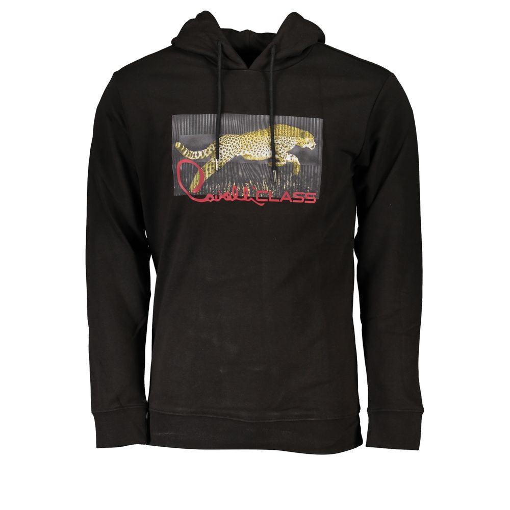 Cavalli Class Black Cotton Men Sweater -   -  Cavalli Class.
