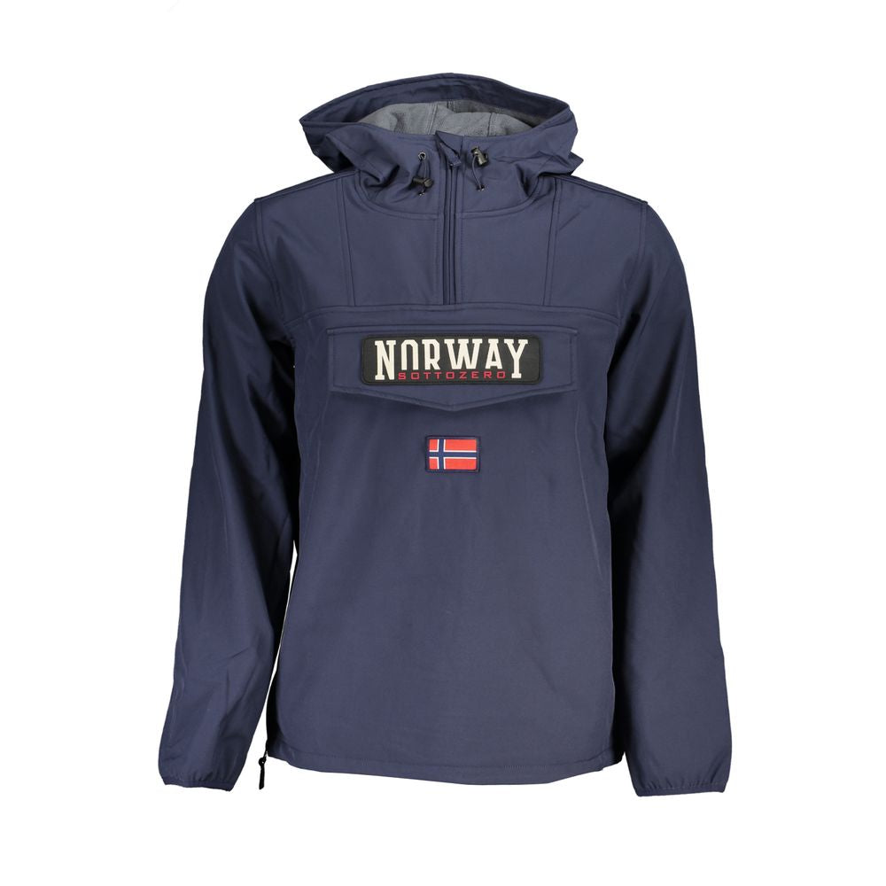 Norway 1963 Sleek Soft Shell Hooded Jacket in Bold Blue -   -  Norway 1963.