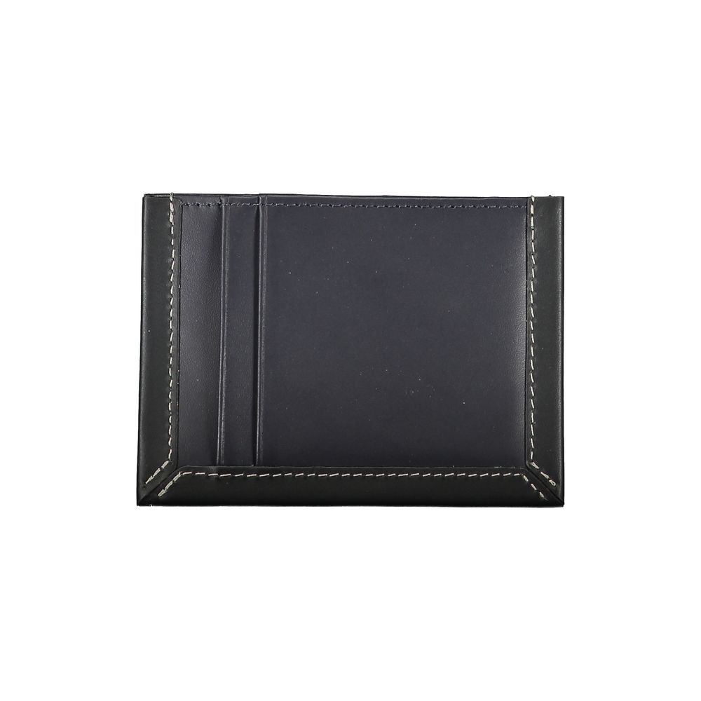 Tommy Hilfiger Sleek Blue Leather Card Holder with Contrast Detail -  Leather Card Holder for Men -  Tommy Hilfiger.