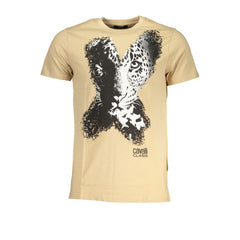 Cavalli Class Beige Cotton T-Shirt -   -  Cavalli Class.