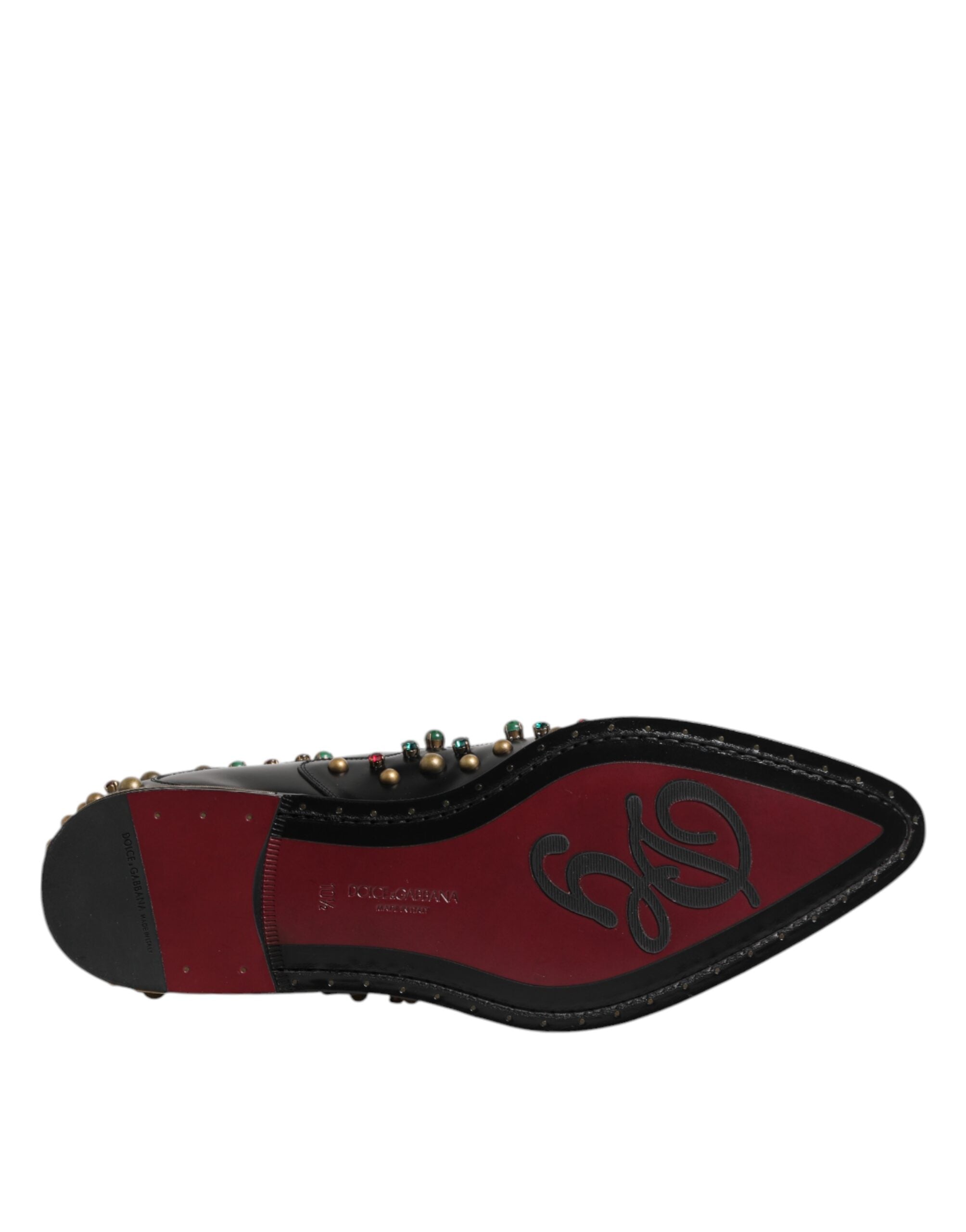 Dolce & Gabbana Black Leather Derby Dress Studded Shoes -   -  Dolce & Gabbana.