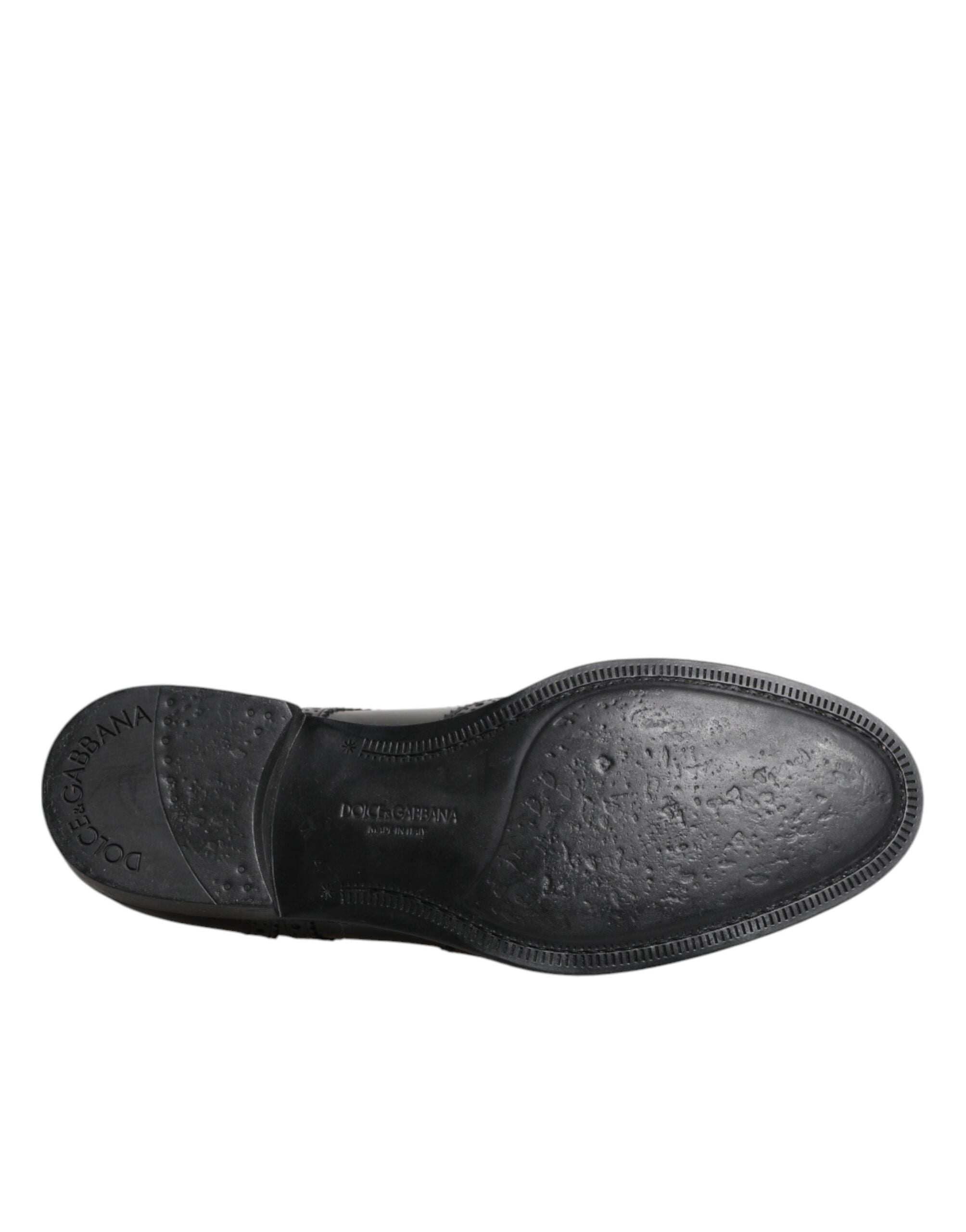 Dolce & Gabbana Black Leather Derby Wingtip Formal Shoes -   -  Dolce & Gabbana.