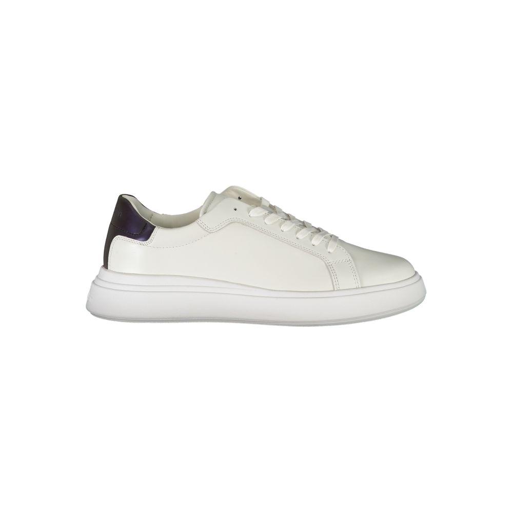 Calvin Klein Sleek White Contrast Lace-Up Sneakers -   -  Calvin Klein.