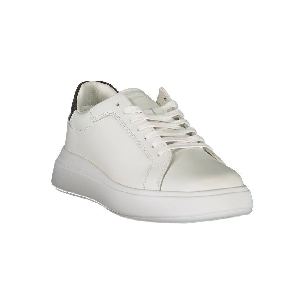 Calvin Klein Sleek White Contrast Lace-Up Sneakers -   -  Calvin Klein.