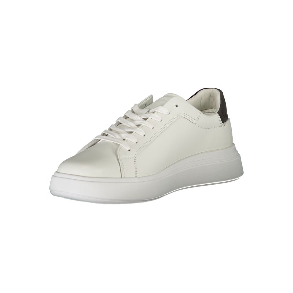 Calvin Klein Sleek White Contrast Lace-Up Sneakers -   -  Calvin Klein.