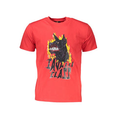 Cavalli Class Red Cotton Men T-Shirt -   -  Cavalli Class.