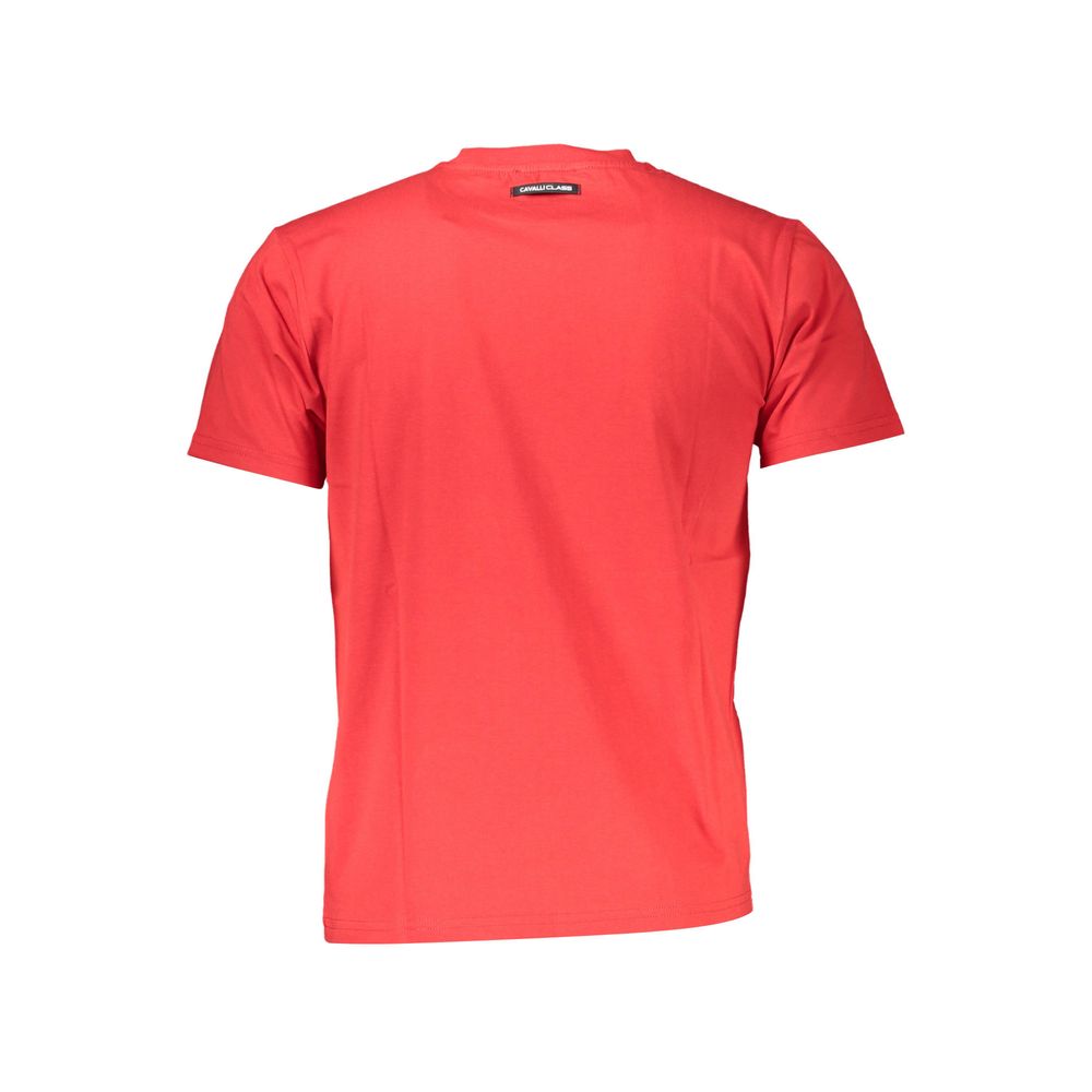 Cavalli Class Red Cotton Men T-Shirt -   -  Cavalli Class.