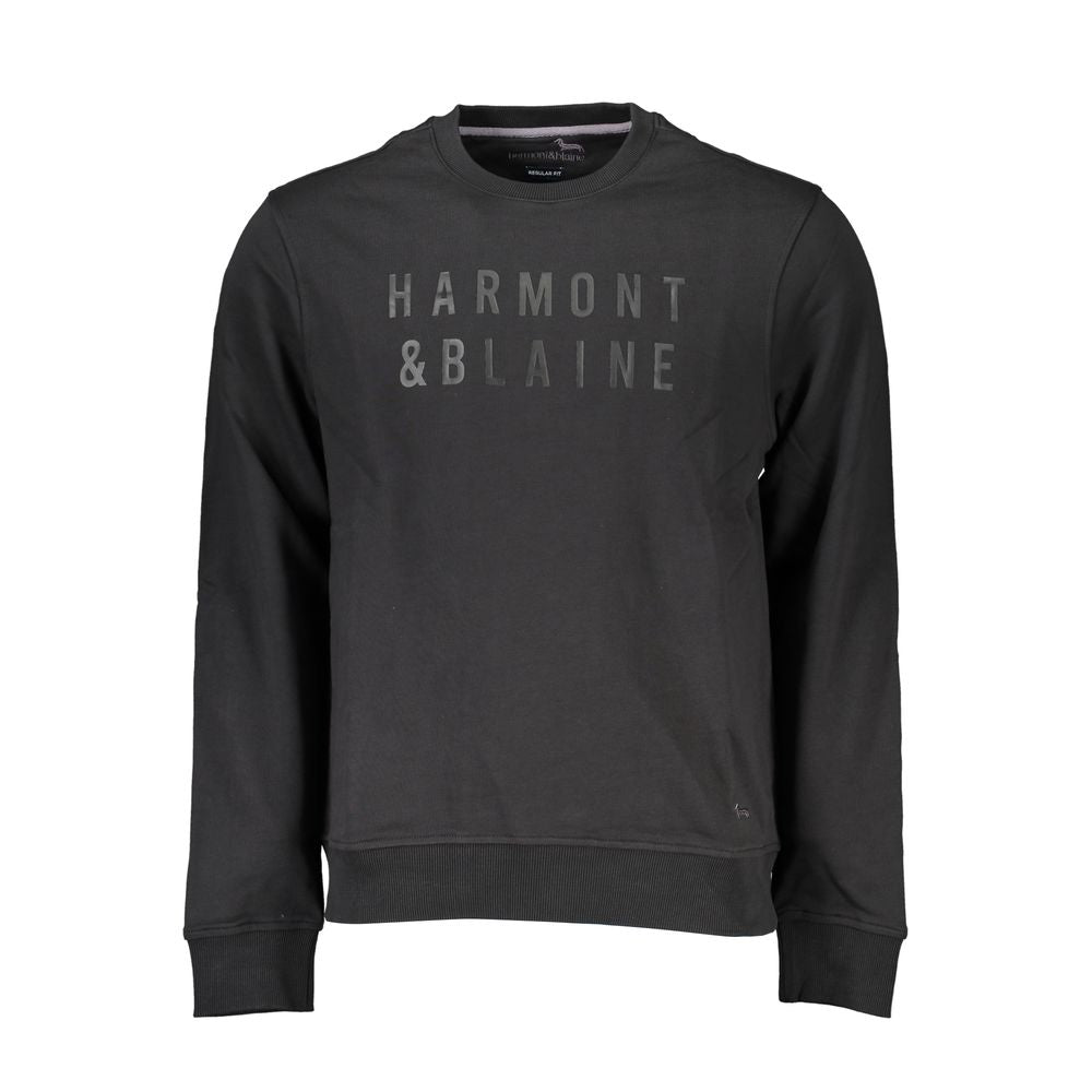 Harmont & Blaine Sleek Black Long-Sleeved Crew Neck Sweatshirt -   -  Harmont & Blaine.