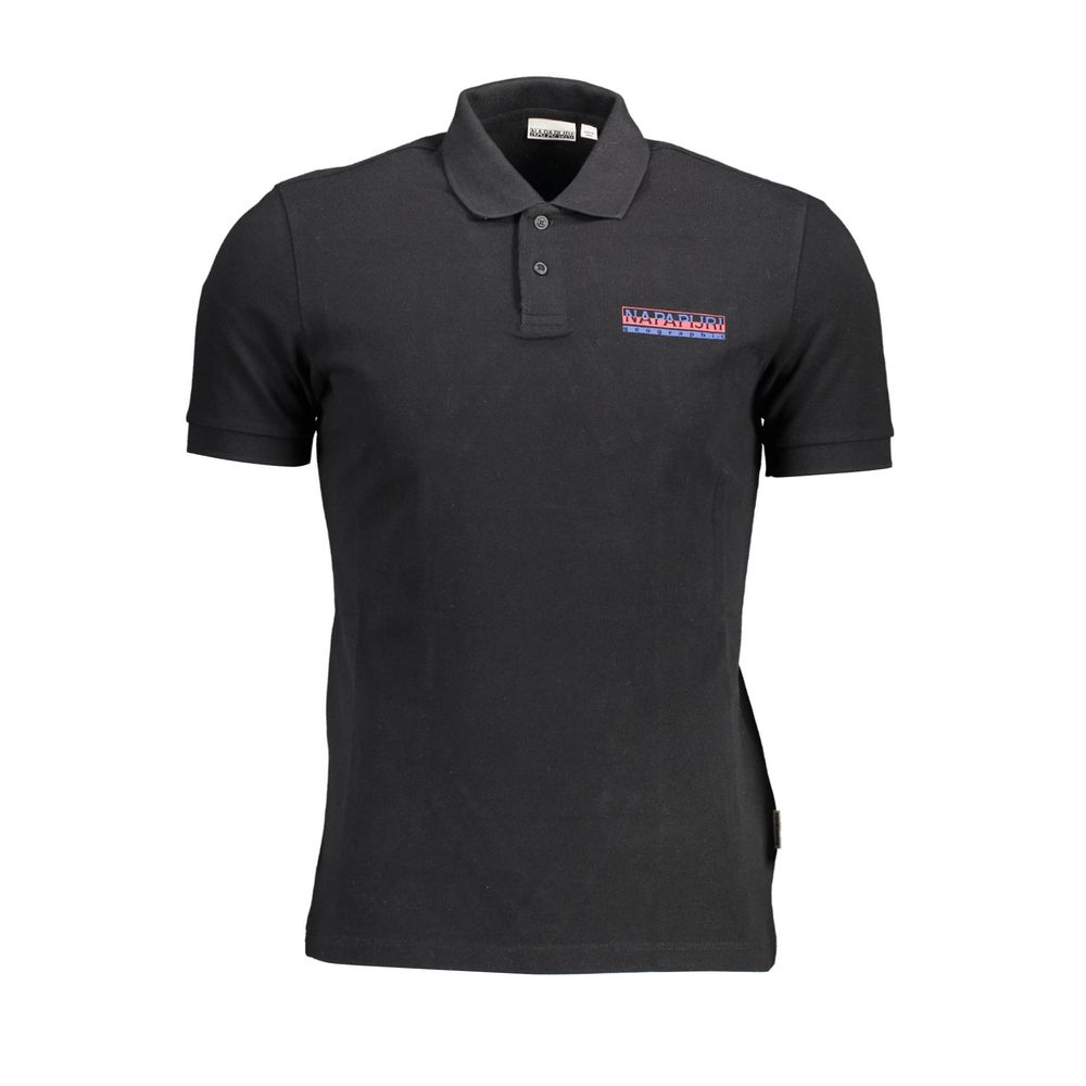Napapijri Black Cotton Men Polo Shirt -   -  Napapijri.