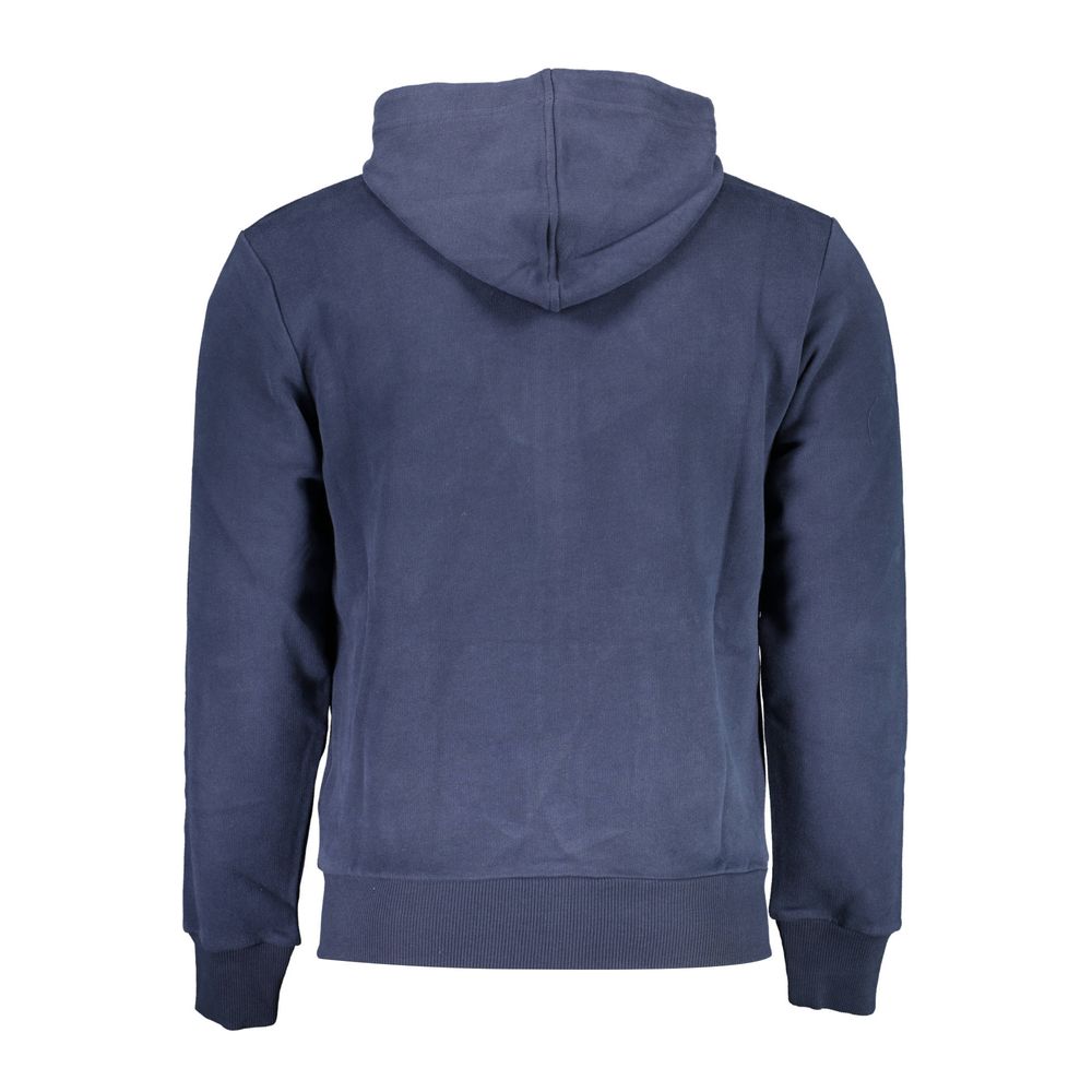 La Martina Elegant Blue Hooded Sweatshirt with Zip Detail -   -  La Martina.