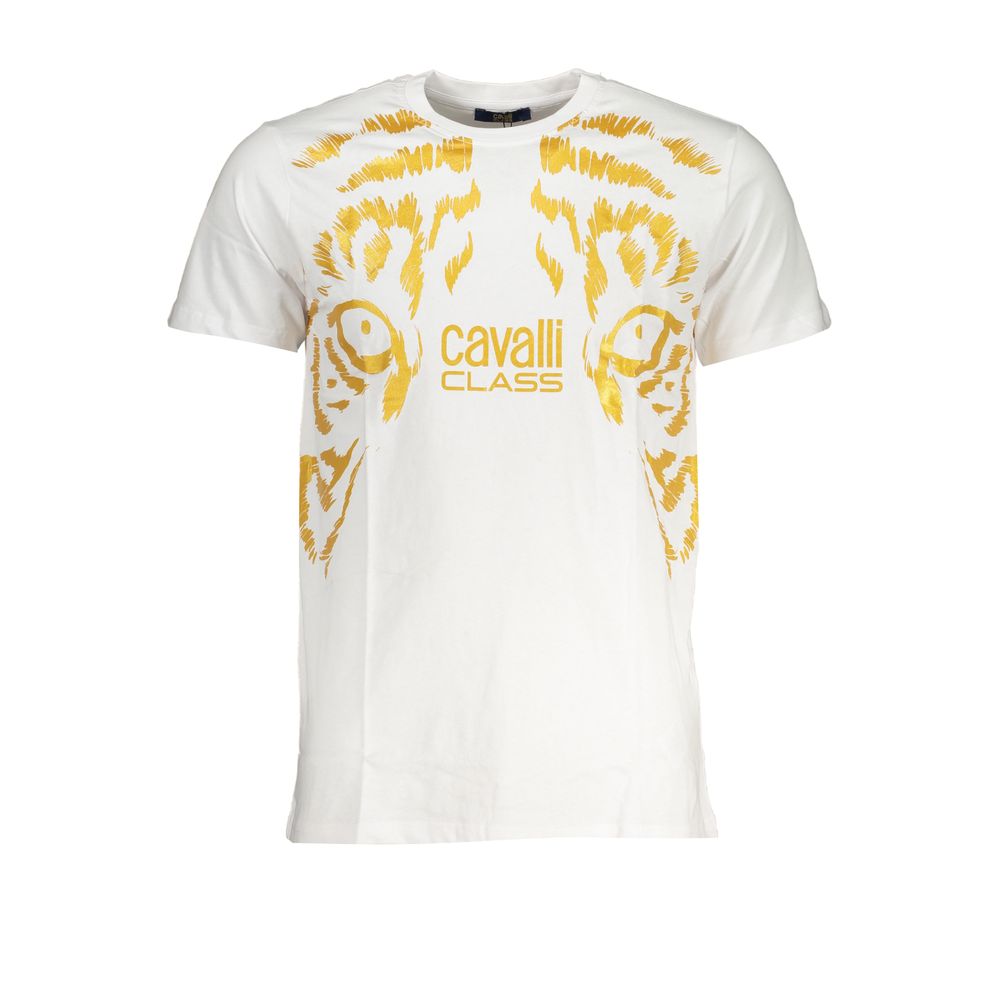 Cavalli Class White Cotton T-Shirt -   -  Cavalli Class.
