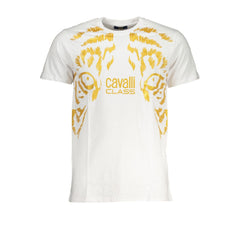 Cavalli Class White Cotton T-Shirt -   -  Cavalli Class.