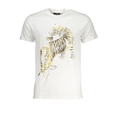 Cavalli Class White Cotton T-Shirt -   -  Cavalli Class.