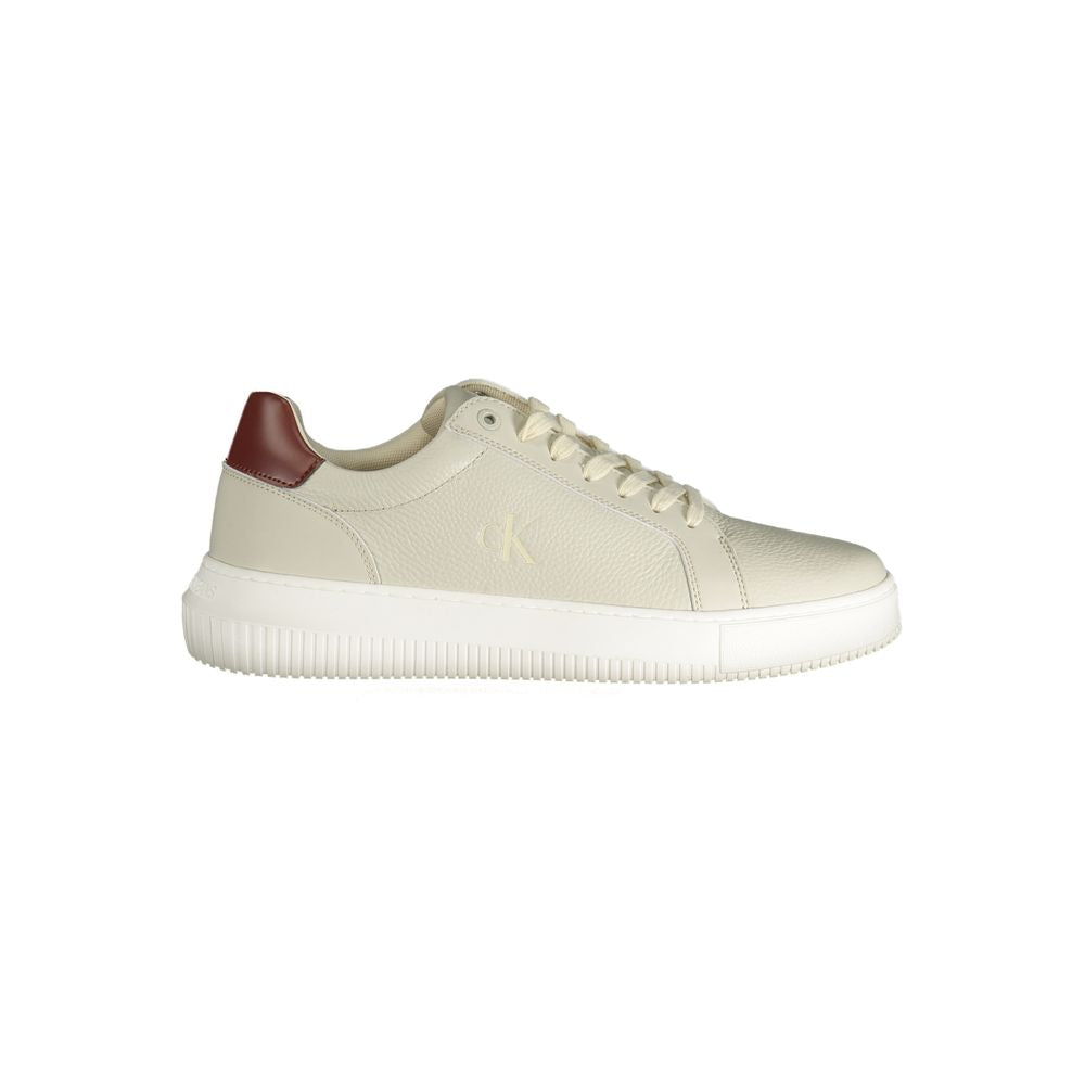 Calvin Klein Brown Leather Men Sneaker -   -  Calvin Klein.
