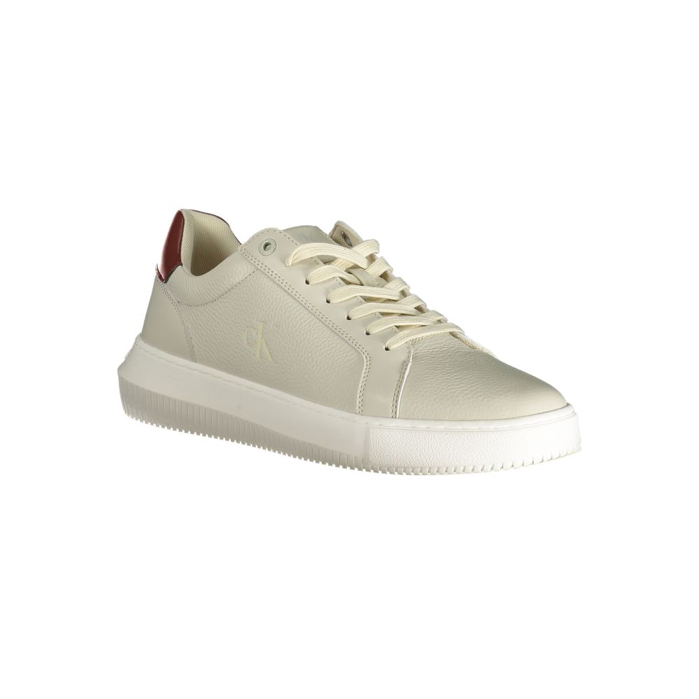 Calvin Klein Brown Leather Men Sneaker -   -  Calvin Klein.
