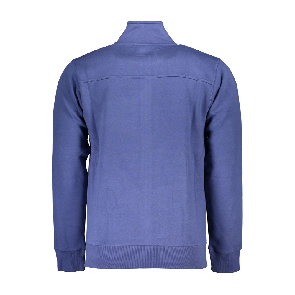 U.S. Grand Polo Classic Blue Zippered Sweatshirt with Embroidery -   -  U.S. Grand Polo.