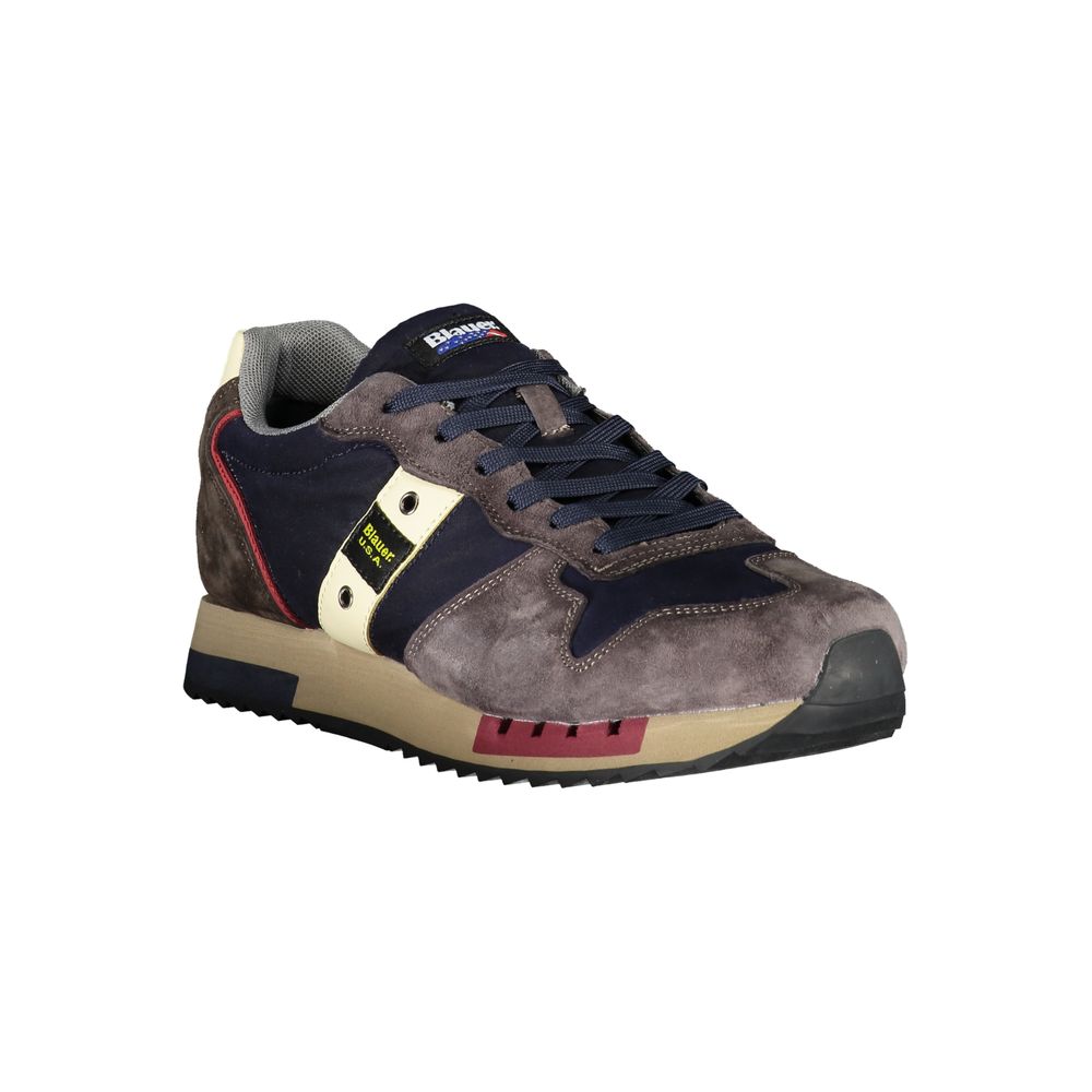 Blauer Sleek Blue Designer Sneakers with Contrast Accents -   -  Blauer.