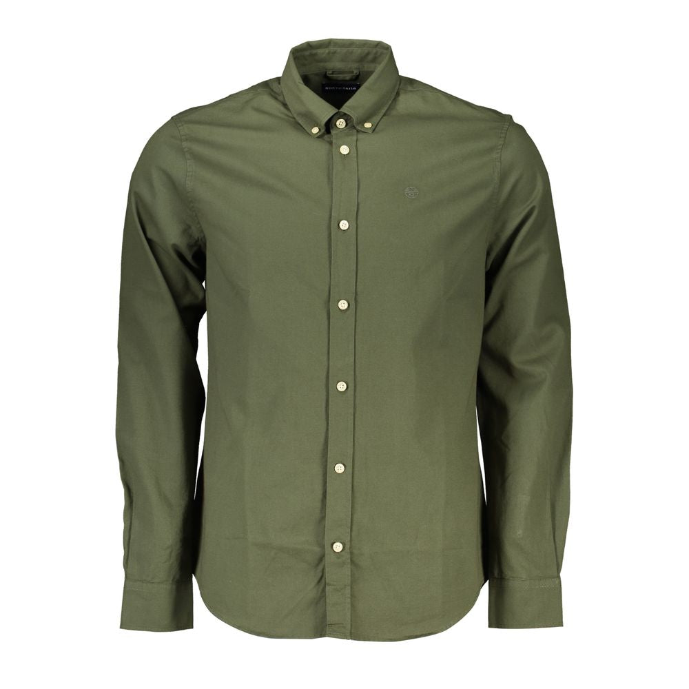 North Sails Green Cotton Men Shirt -   -  North Sails.