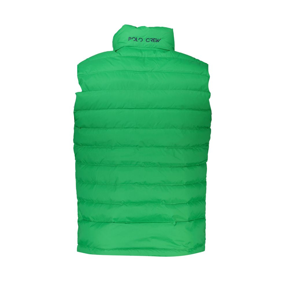 La Martina Sleek Sleeveless Green Jacket with Embroidery -   -  La Martina.