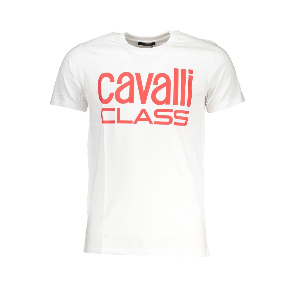 Cavalli Class White Cotton T-Shirt -   -  Cavalli Class.