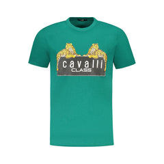 Cavalli Class Green Cotton Men T-Shirt -   -  Cavalli Class.