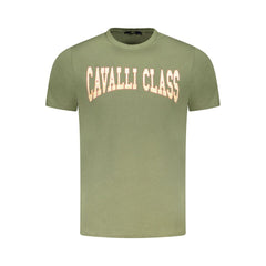 Cavalli Class Green Cotton Men T-Shirt -   -  Cavalli Class.