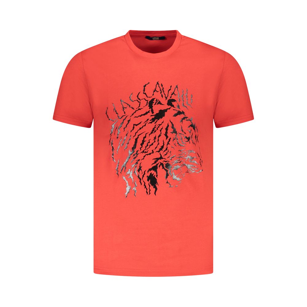 Cavalli Class Red Cotton Men T-Shirt -   -  Cavalli Class.