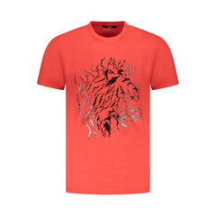 Cavalli Class Red Cotton Men T-Shirt -   -  Cavalli Class.