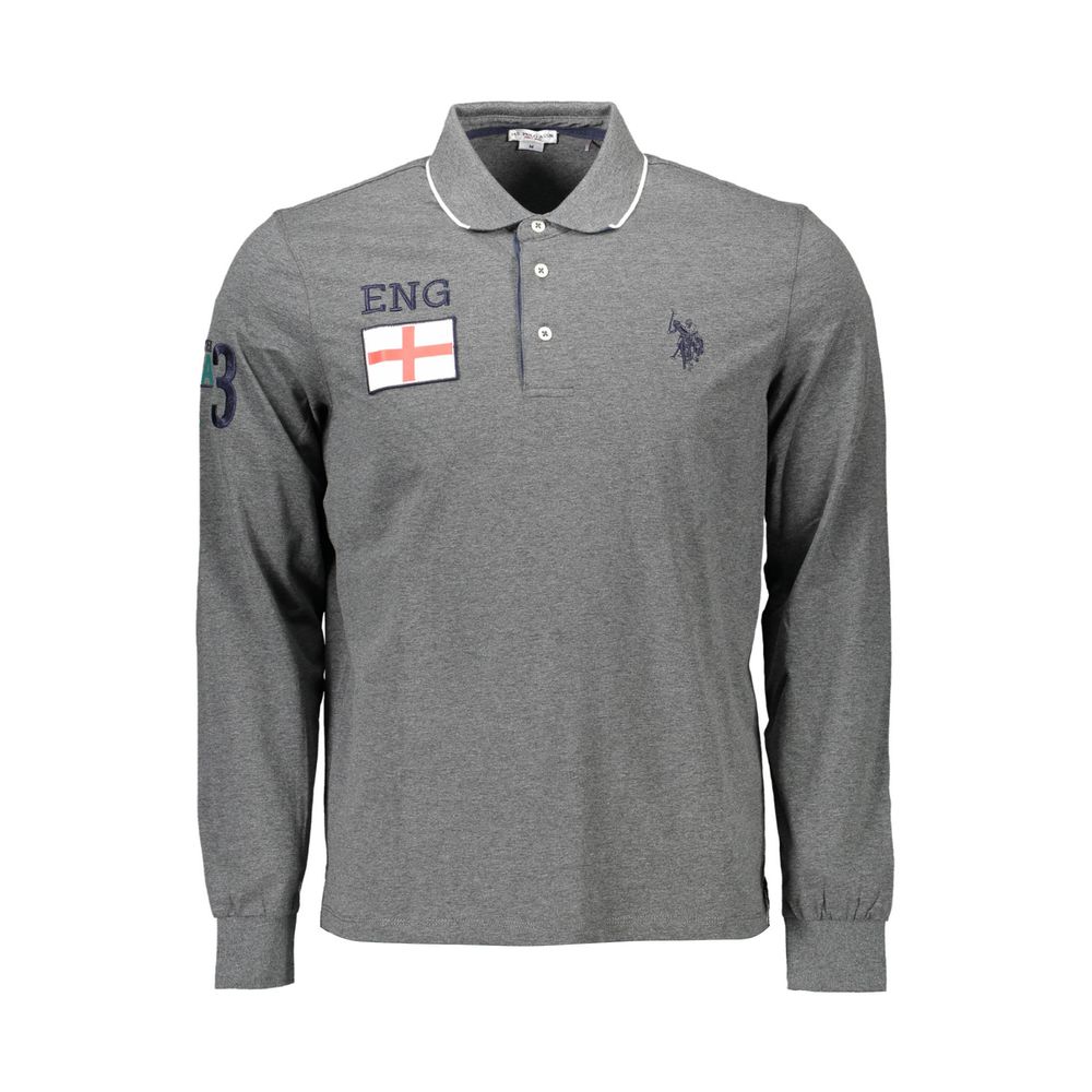U.S. POLO ASSN. Gray Cotton Men Polo Shirt -   -  U.S. POLO ASSN..