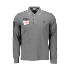 U.S. POLO ASSN. Gray Cotton Men Polo Shirt -   -  U.S. POLO ASSN..