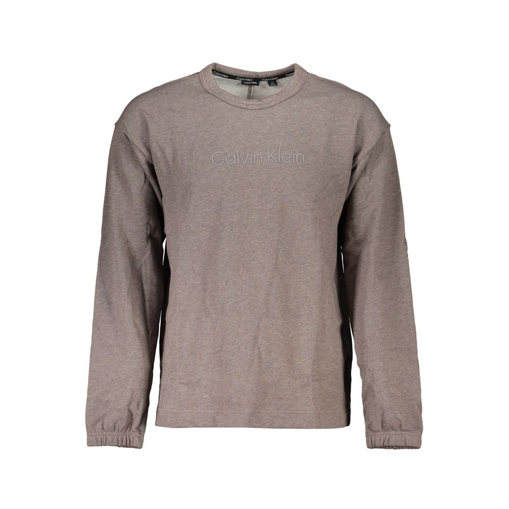 Calvin Klein Chic Brown Brushed Logo Sweatshirt -   -  Calvin Klein.