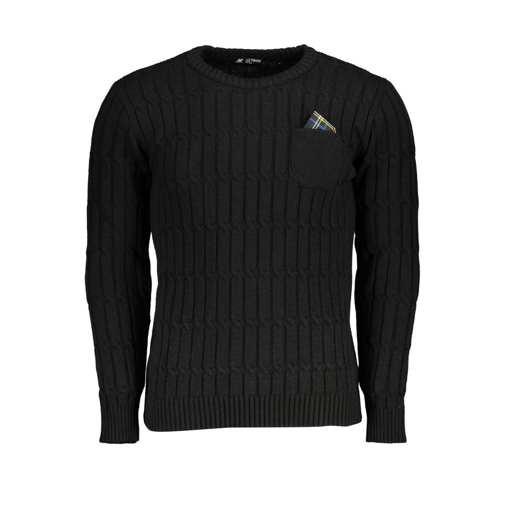 U.S. Grand Polo Twisted Crew Neck Sweater with Contrast Details -   -  U.S. Grand Polo.