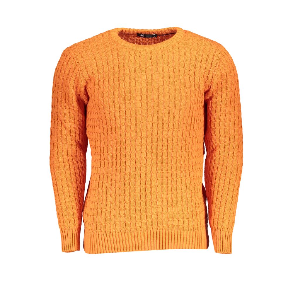 U.S. Grand Polo Elegant Twisted Crew Neck Orange Sweater -   -  U.S. Grand Polo.