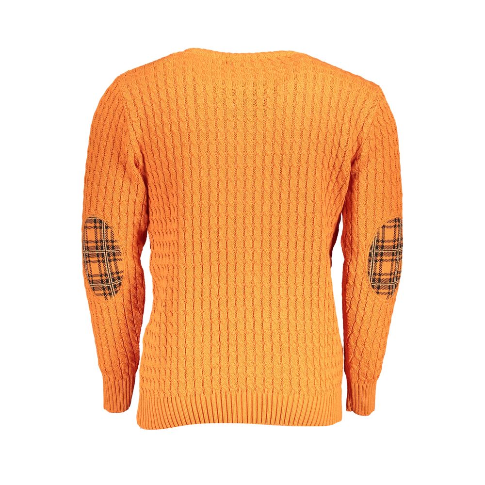 U.S. Grand Polo Elegant Twisted Crew Neck Orange Sweater -   -  U.S. Grand Polo.