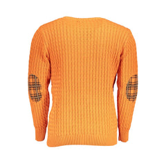 U.S. Grand Polo Elegant Twisted Crew Neck Orange Sweater -   -  U.S. Grand Polo.