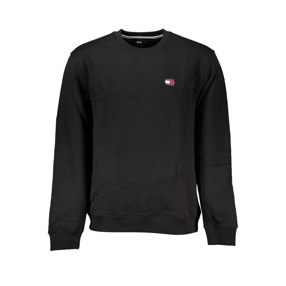 Tommy Hilfiger Sleek Black Cotton Crew Neck Sweatshirt -   -  Tommy Hilfiger.