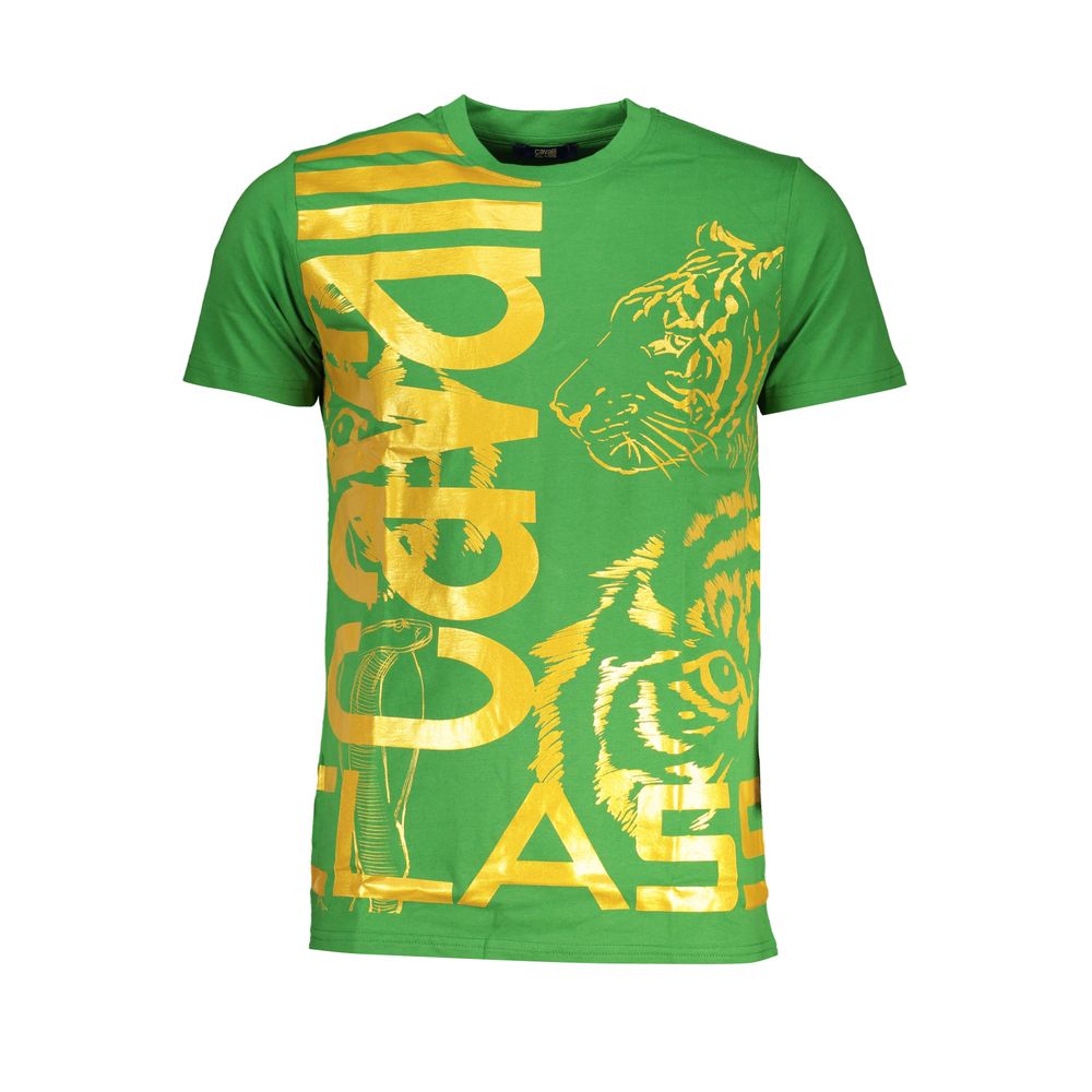 Cavalli Class Green Cotton T-Shirt -   -  Cavalli Class.