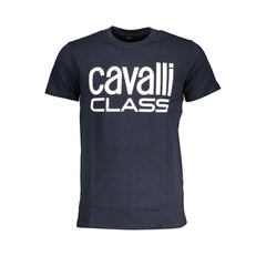 Cavalli Class Blue Cotton T-Shirt -   -  Cavalli Class.