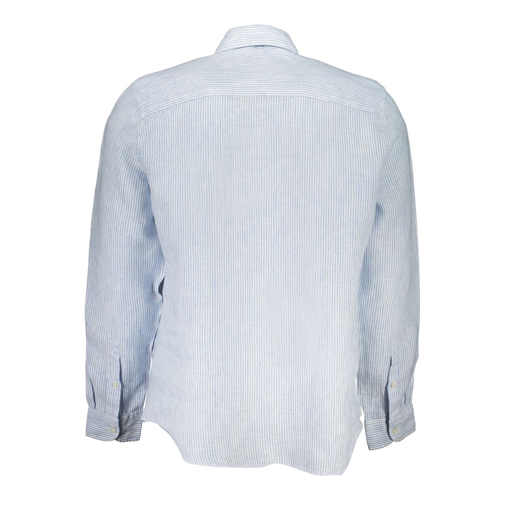 North Sails Light Blue Linen Men Shirt -   -  North Sails.