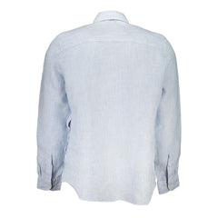 North Sails Light Blue Linen Men Shirt -   -  North Sails.
