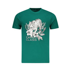 Cavalli Class Green Cotton Men T-Shirt -   -  Cavalli Class.