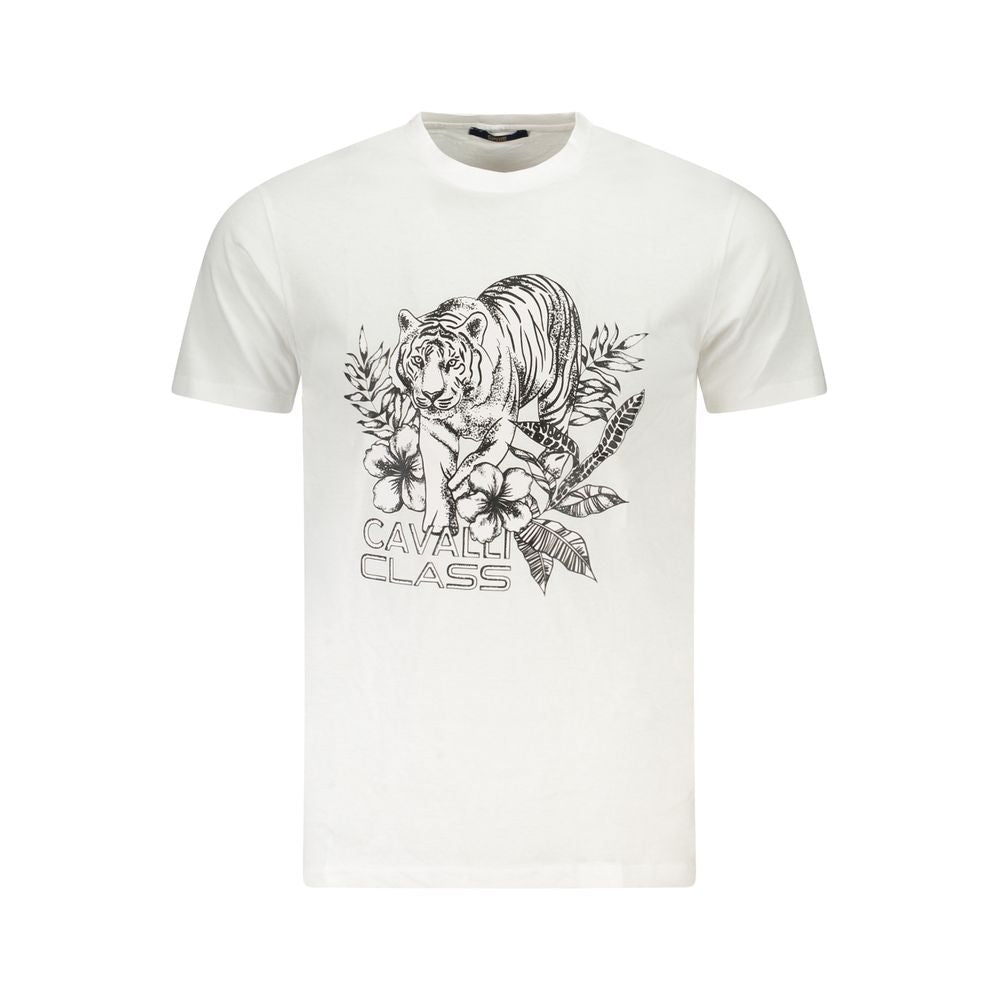 Cavalli Class White Cotton Men T-Shirt -   -  Cavalli Class.